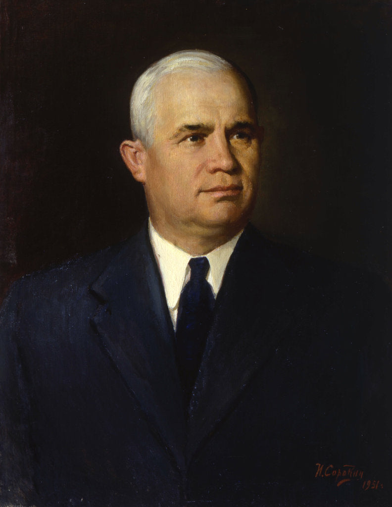 Detail of Portrait of the Politician Nikita Sergeyevich Khrushchev, 1951 by Ivan Semyonovich Sorokin