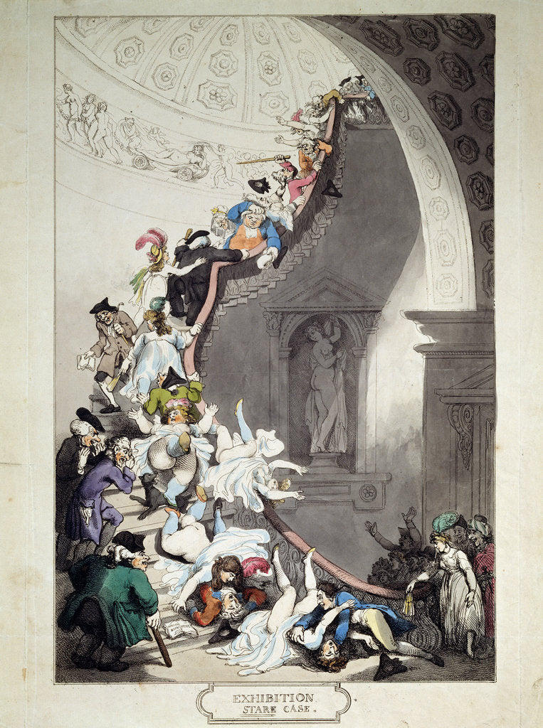 Detail of Exhibition Stare Case, 1811. by Thomas Rowlandson