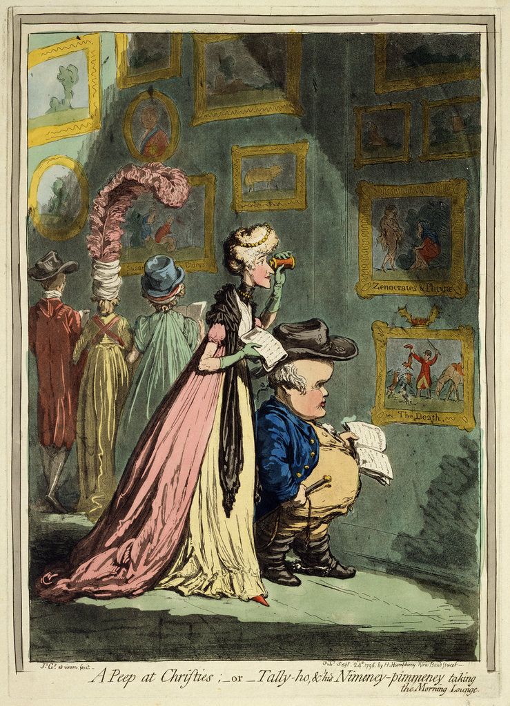 Detail of A Peep at Christies, 1796 by James Gillray