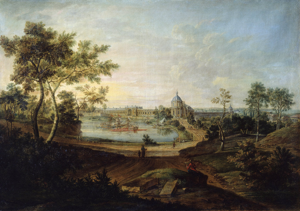 View of the Great Palace in Oranienbaum, 1758. by Friedrich Hartmann Barisien