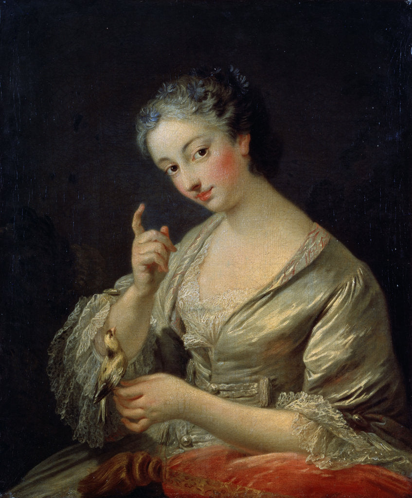 Detail of Lady with a Bird, 18th century. by Louis Michel van Loo