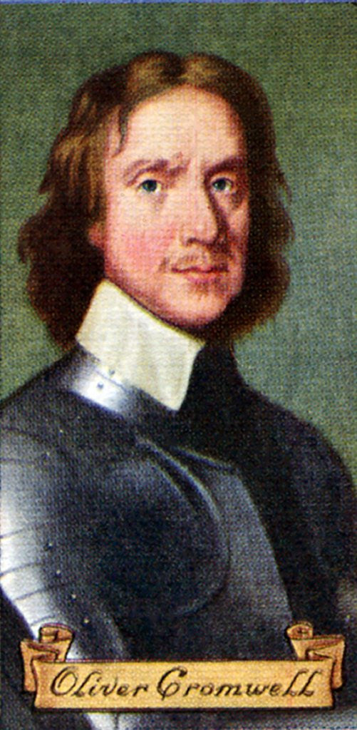 Detail of Oliver Cromwell, taken from a series of cigarette cards by Anonymous