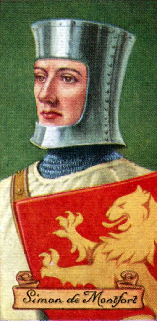 Detail of Simon de Montfort, taken from a series of cigarette cards by Anonymous