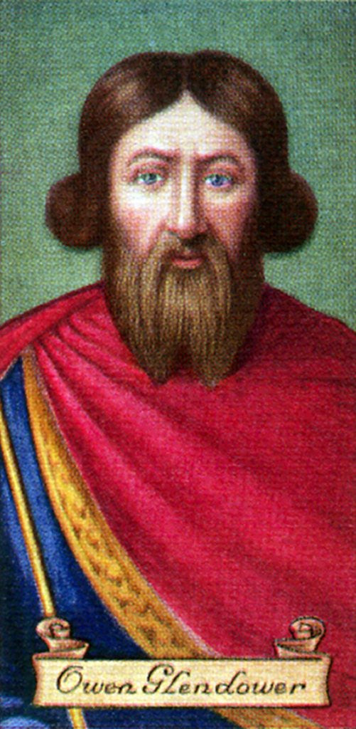 Detail of Owen Glendower, taken from a series of cigarette cards by Anonymous