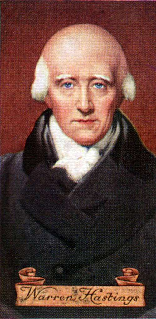 Detail of Warren Hastings, taken from a series of cigarette cards by Anonymous
