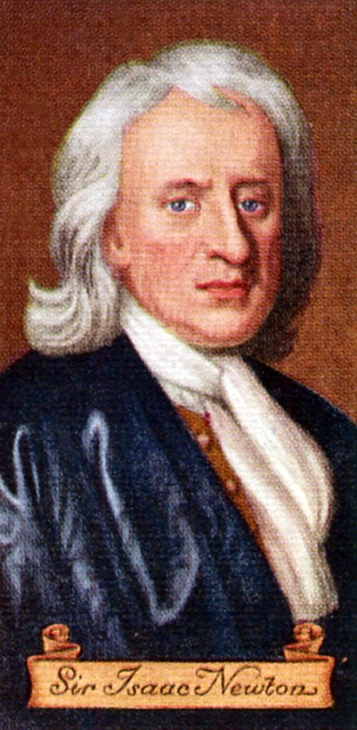 Detail of Sir Isaac Newton, taken from a series of cigarette cards by Anonymous