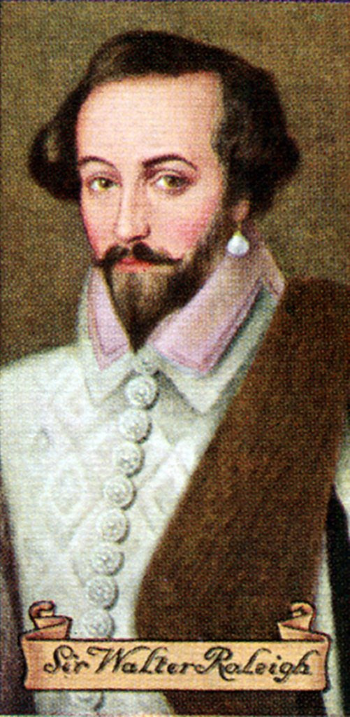 Detail of Sir Walter Raleigh, taken from a series of cigarette cards by Anonymous