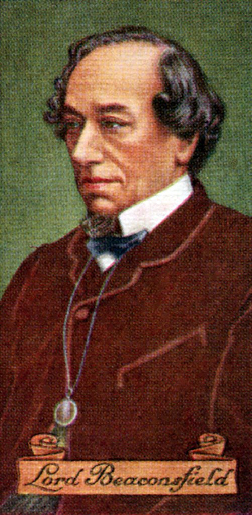 Detail of Benjamin Disraeli, Earl of Beaconsfield, taken from a series of cigarette cards by Anonymous