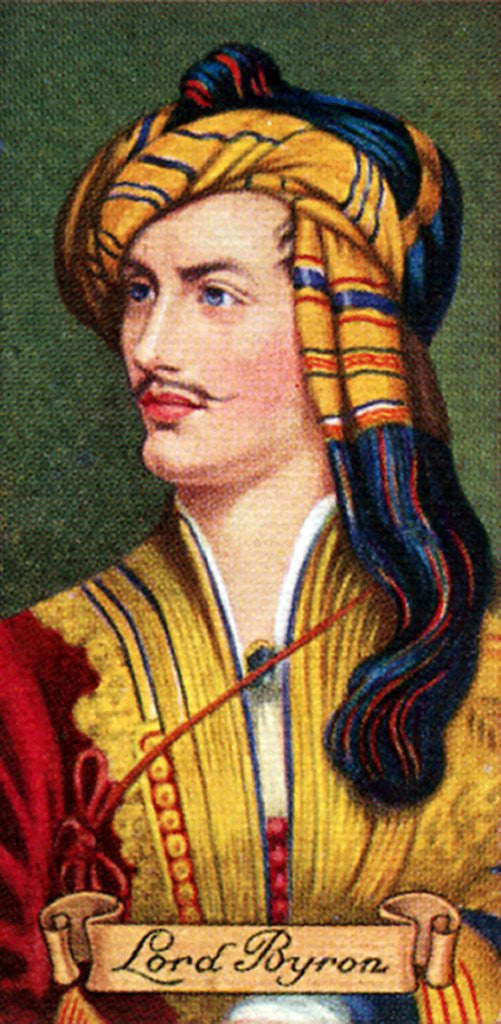 Detail of Lord Byron, taken from a series of cigarette cards by Anonymous