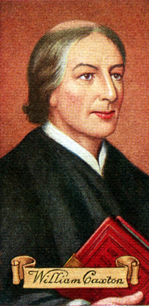 Detail of William Caxton, taken from a series of cigarette cards by Anonymous