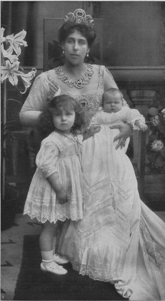 Detail of Princess Victoria Melita of Saxe-Coburg and Gotha with her daughters Maria and Kira, c. 1907 by Anonymous
