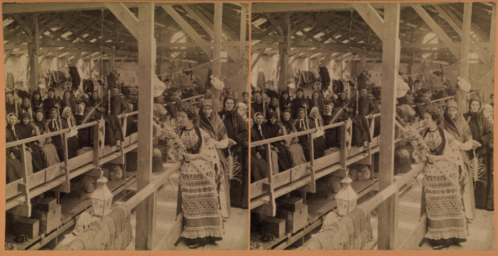Detail of Russian barracks for pilgrims, Jerusalem, Palestine (Stereograph), 1890-1900 by Anonymous