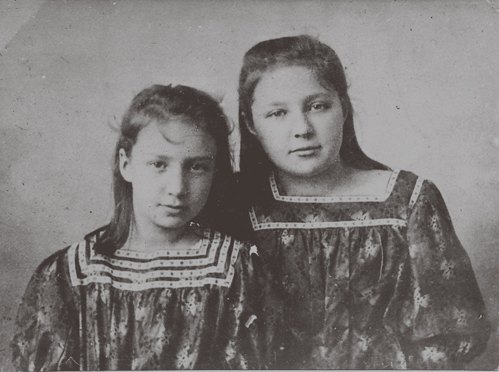 Detail of Marina Tsvetaeva with sister Anastasia, 1905 by Anonymous