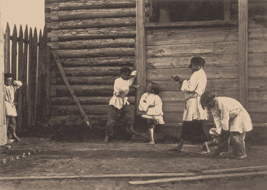 Detail of Boys playing Knucklebones, 1860s by Anonymous