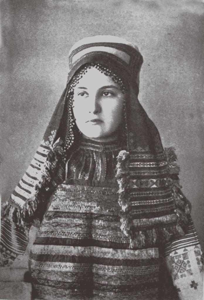 Detail of Ryazan Province womans festive dress, 1900s-1910s by Anonymous