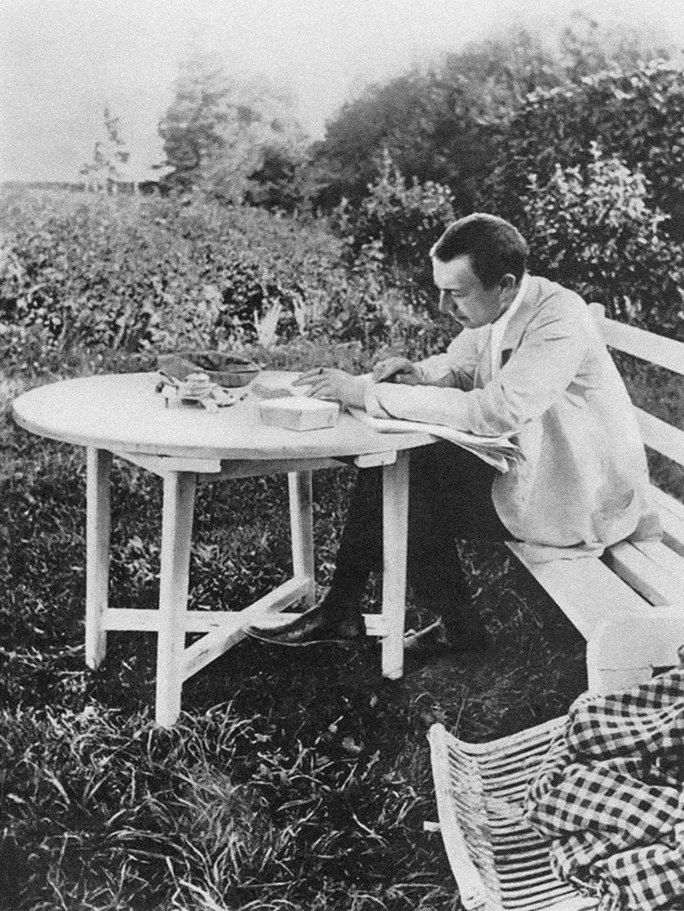 Detail of Composer Sergei Rachmaninov Correction of the Piano Concerto No. 3 in Ivanovka, 1910 by Anonymous