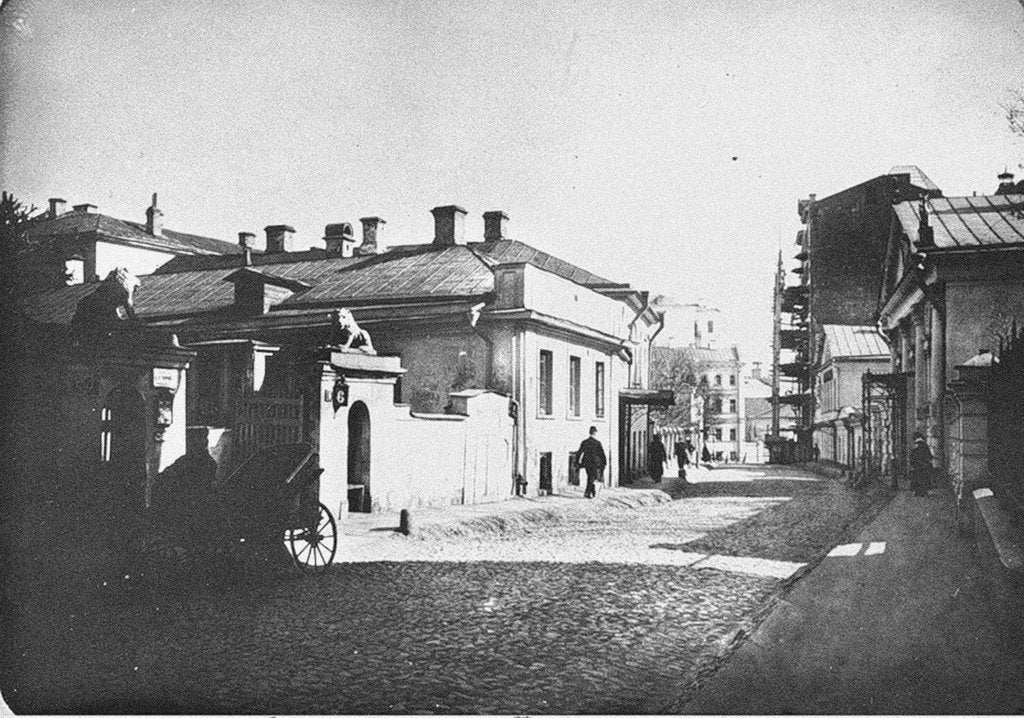 Detail of Sredny Kislovsky Lane towards the Arbat Square in Moscow, 1914 by Anonymous