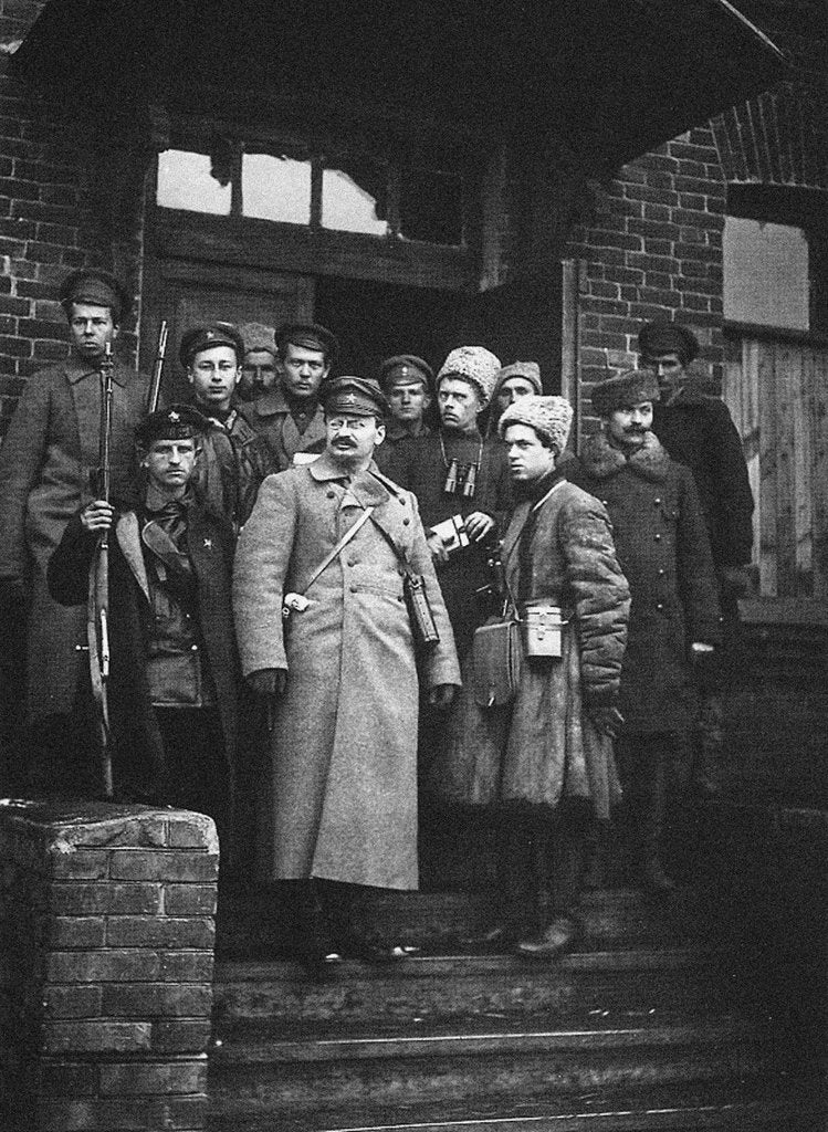 Detail of Leon Trotsky with his bodyguards, 1919 by Anonymous