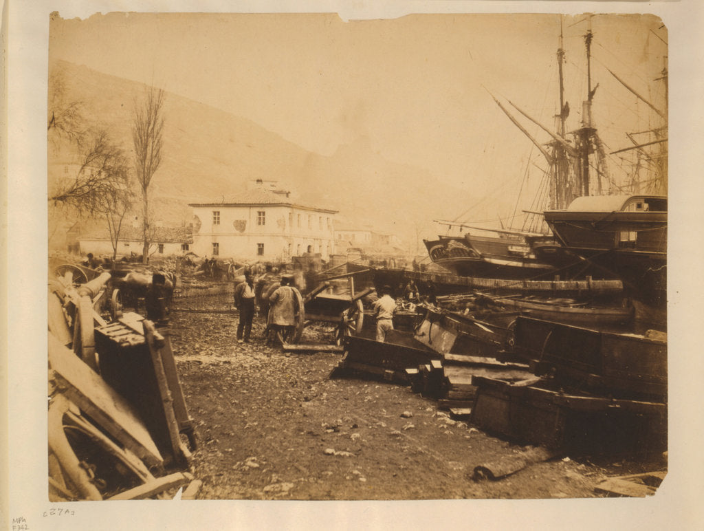 Detail of The Ordnance Wharf, Balaklava, 1855 by Anonymous