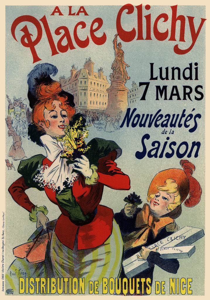 Detail of A la Place Clichy (Poster), 1890s by René Louis Péan