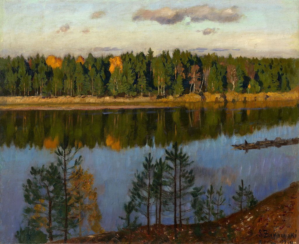 Detail of Autumn, 1930 by Stanislav Yulianovich Zhukovsky