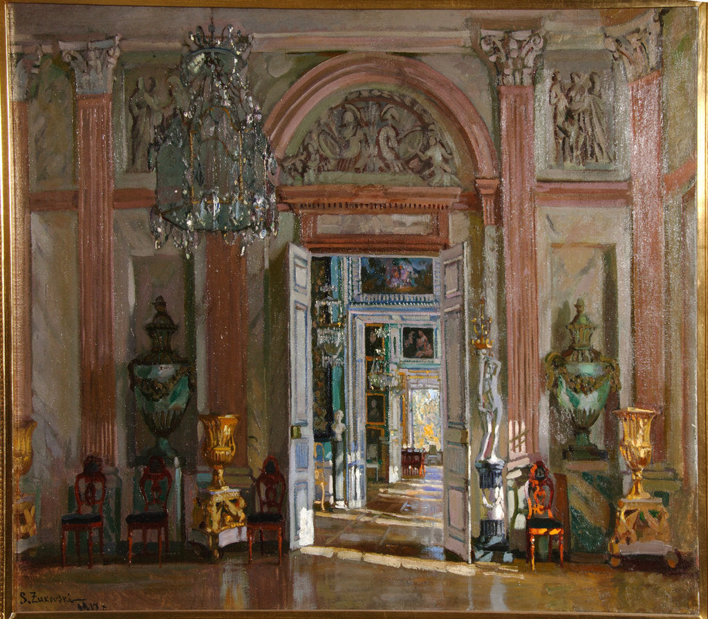 Detail of The Great Vestibule in the Kuskovo Palace, 1917 by Stanislav Yulianovich Zhukovsky