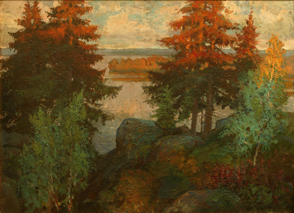 Detail of Autumn Landscape, 1920 by Konstantin Ivanovich Gorbatov