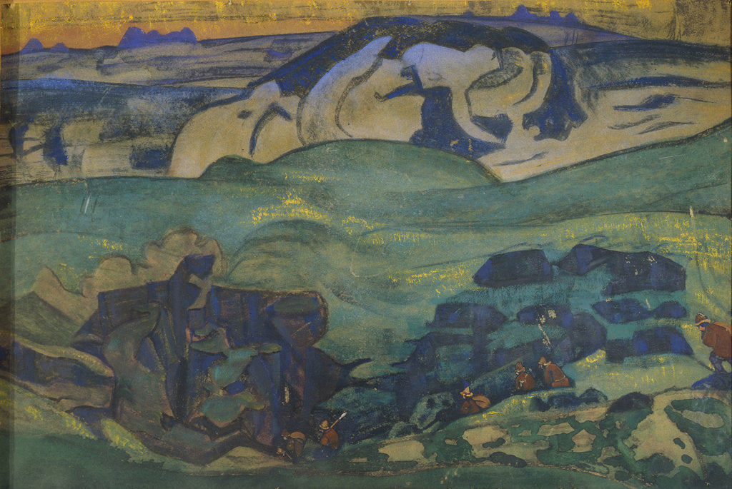 Detail of Tchud tribe gone underground, 1913 by Nicholas Roerich