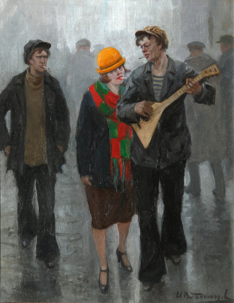 Detail of A Young Couple, 1920s by Ivan Alexeyevich Vladimirov