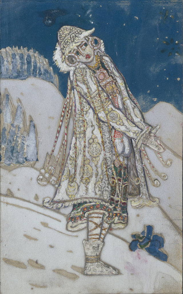 Detail of Costume design for the theatre play Snow Maiden by A. Ostrovsky, 1912 by Nicholas Roerich