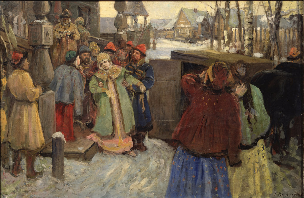 Detail of The Arrest of Tsarevna Sophia by Konstantin Alexandrovich Veshchilov