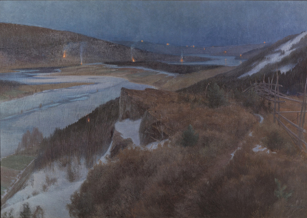 Detail of Walpurgis Night in Bergslagen, Grangärde in Dalarna, 1896 by Anshelm Leonard Schultzberg