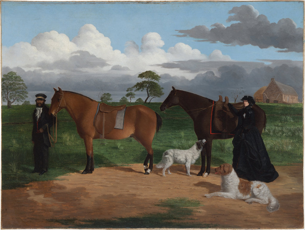 Mrs Adolphus Sceales with Black Jimmie on Merrang Station, 1856 by Robert Hawker Dowling