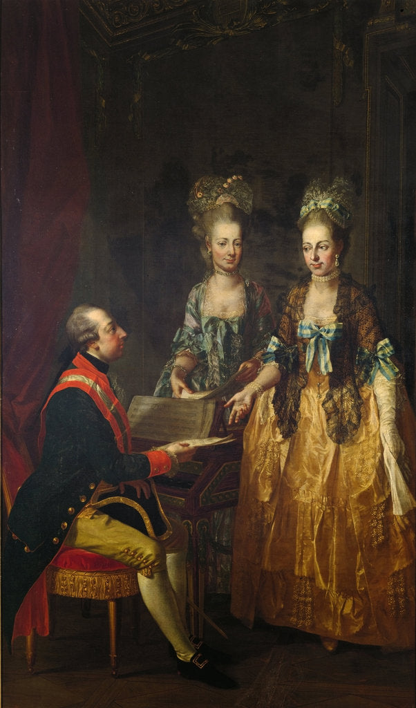 Detail of Emperor Joseph II at the piano with his sisters Maria Anna and Maria Elisabeth by Josef Hauzinger