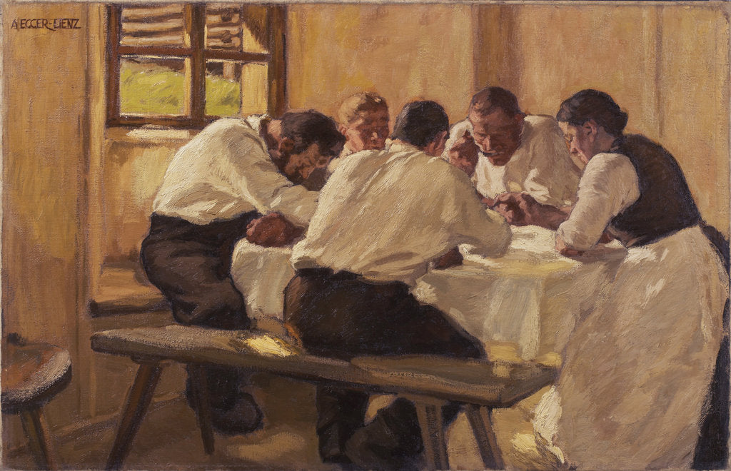 Detail of Lunch (The Soup, Version II), 1910 by Albin Egger-Lienz