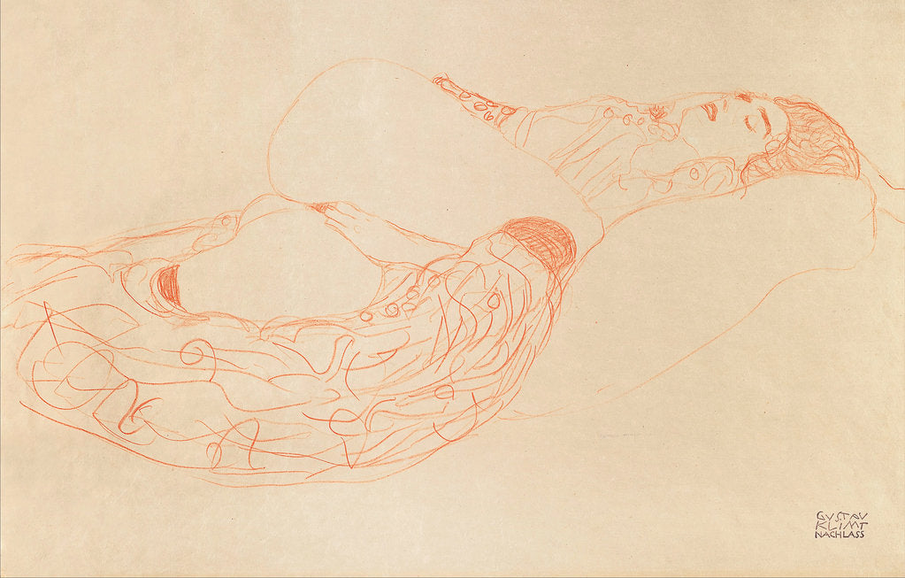 Detail of Reclining Semi-Nude (Masturbating), 1912-1913 by Gustav Klimt