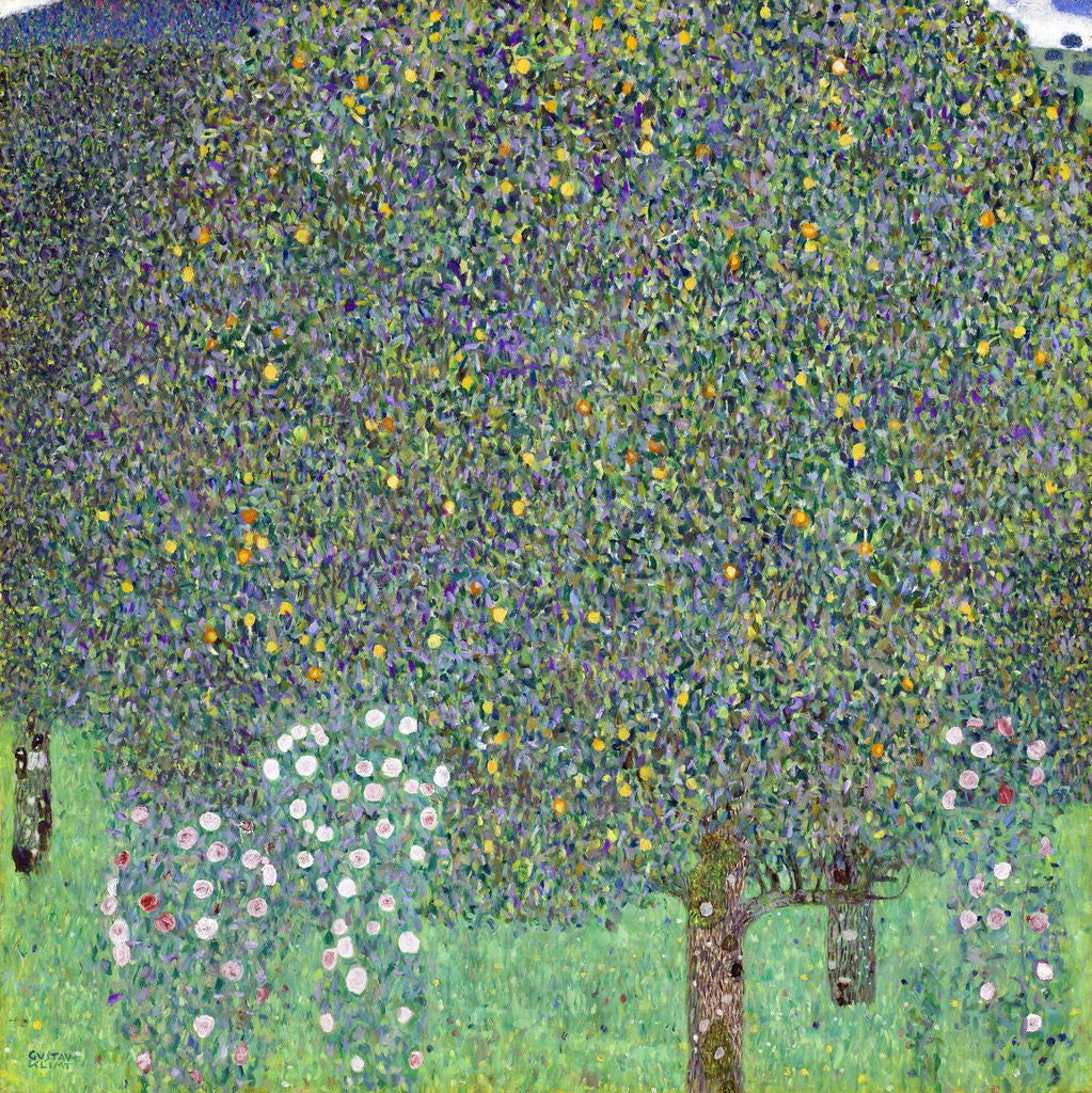 Detail of Rose Bushes under the Trees by Gustav Klimt