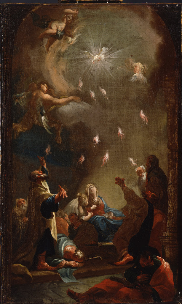 Detail of The descent of the Holy Spirit (Pentecost), c. 1750 by Joseph Ignaz Mildorfer