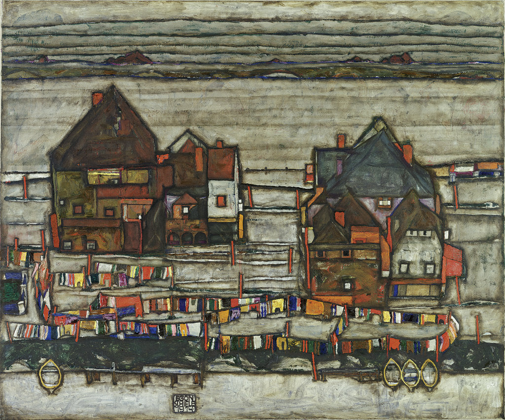 Detail of Houses With Washing Lines, 1914 by Egon Schiele