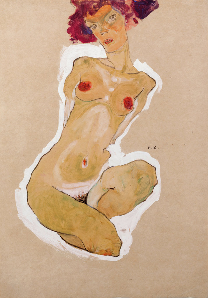 Detail of Squatting Female Nude, 1910 by Egon Schiele