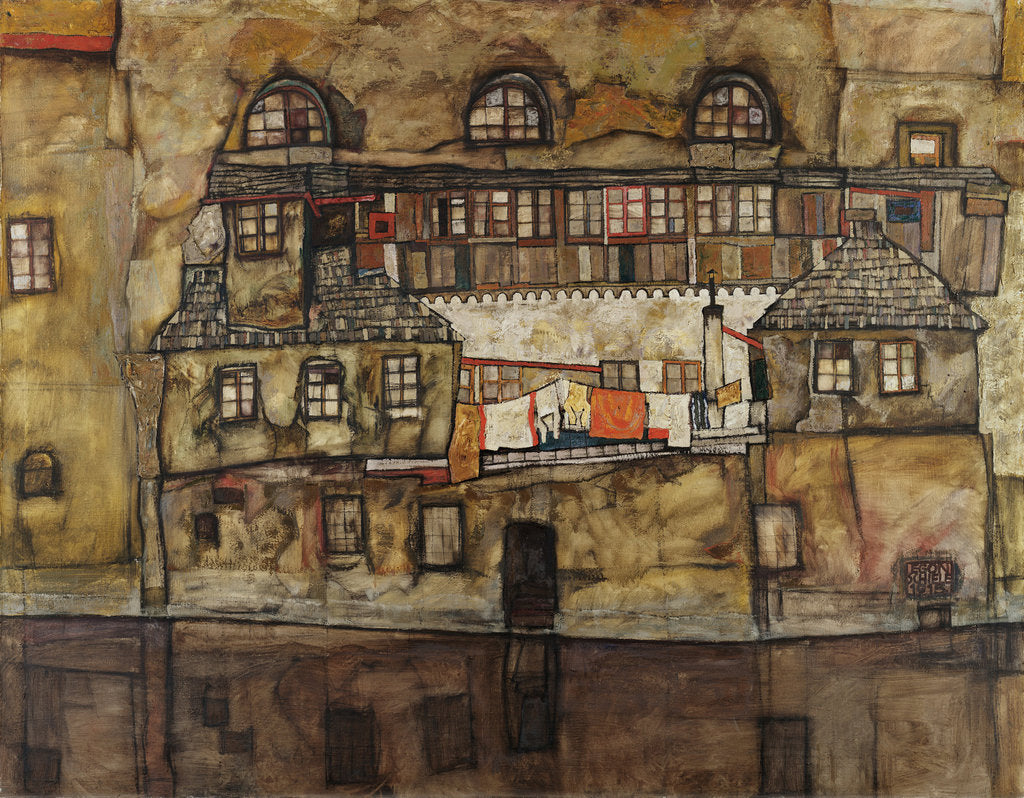 House Wall on the River, 1915 by Egon Schiele