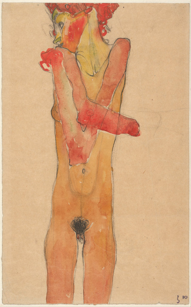 Detail of Nude Girl with Folded Arms, 1910 by Egon Schiele
