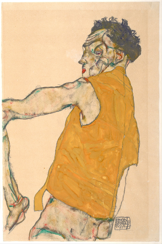 Detail of Self-Portrait in Yellow Vest, 1914 by Egon Schiele