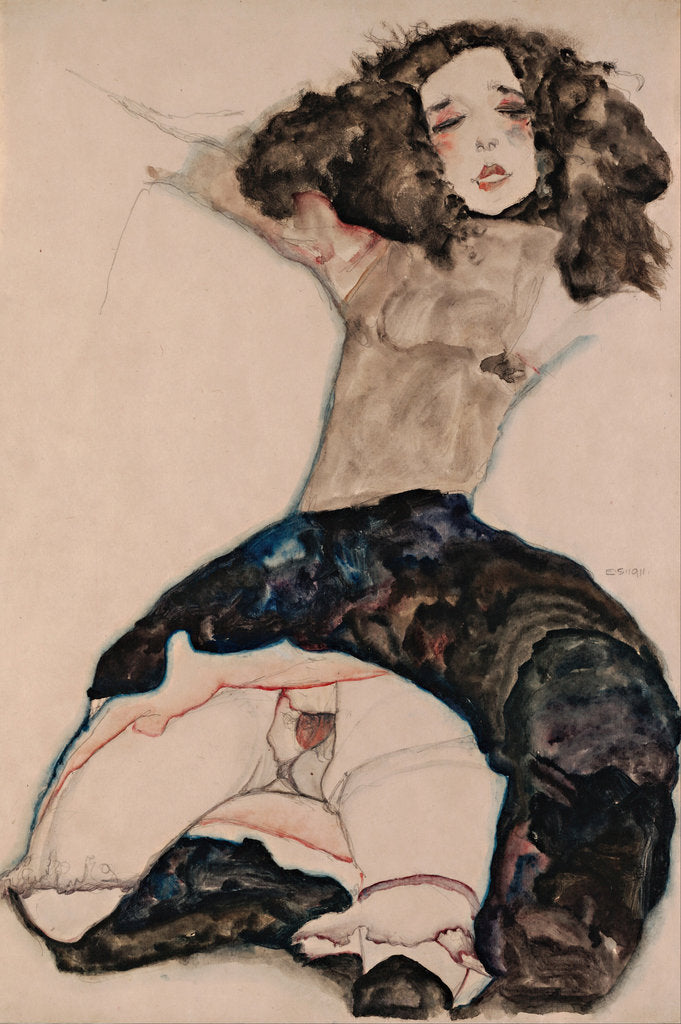 Detail of Black-Haired Girl with Lifted Skirt, 1911 by Egon Schiele