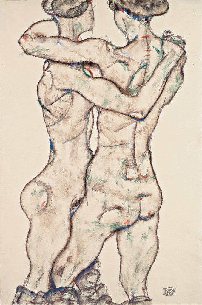 Detail of Naked Girls Embracing, 1914 by Egon Schiele