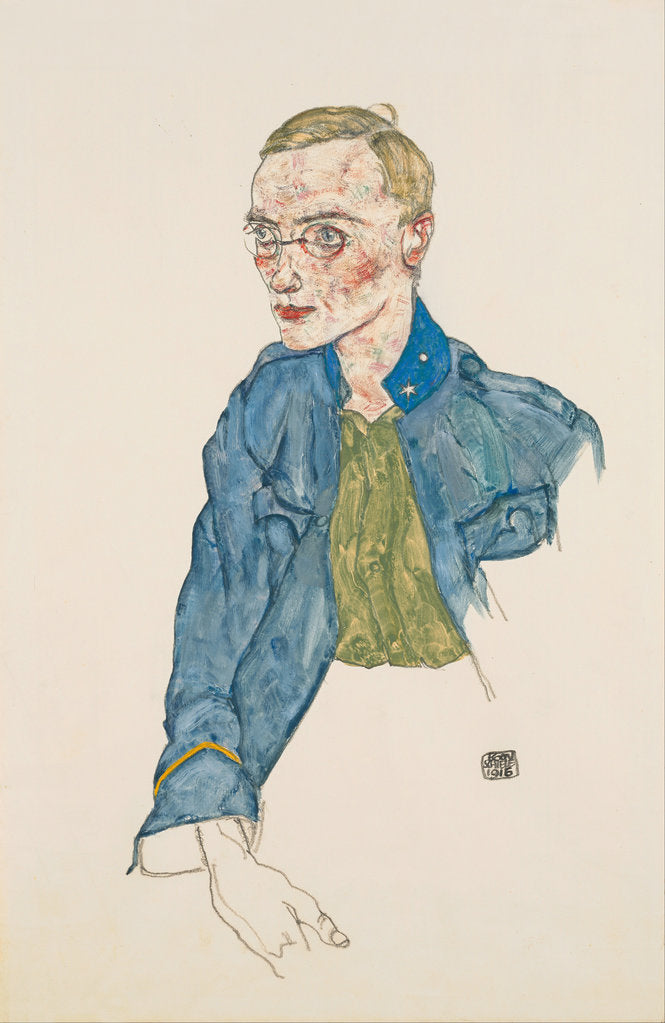 Detail of One-Year Volunteer Lance-Corporal, 1916 by Egon Schiele