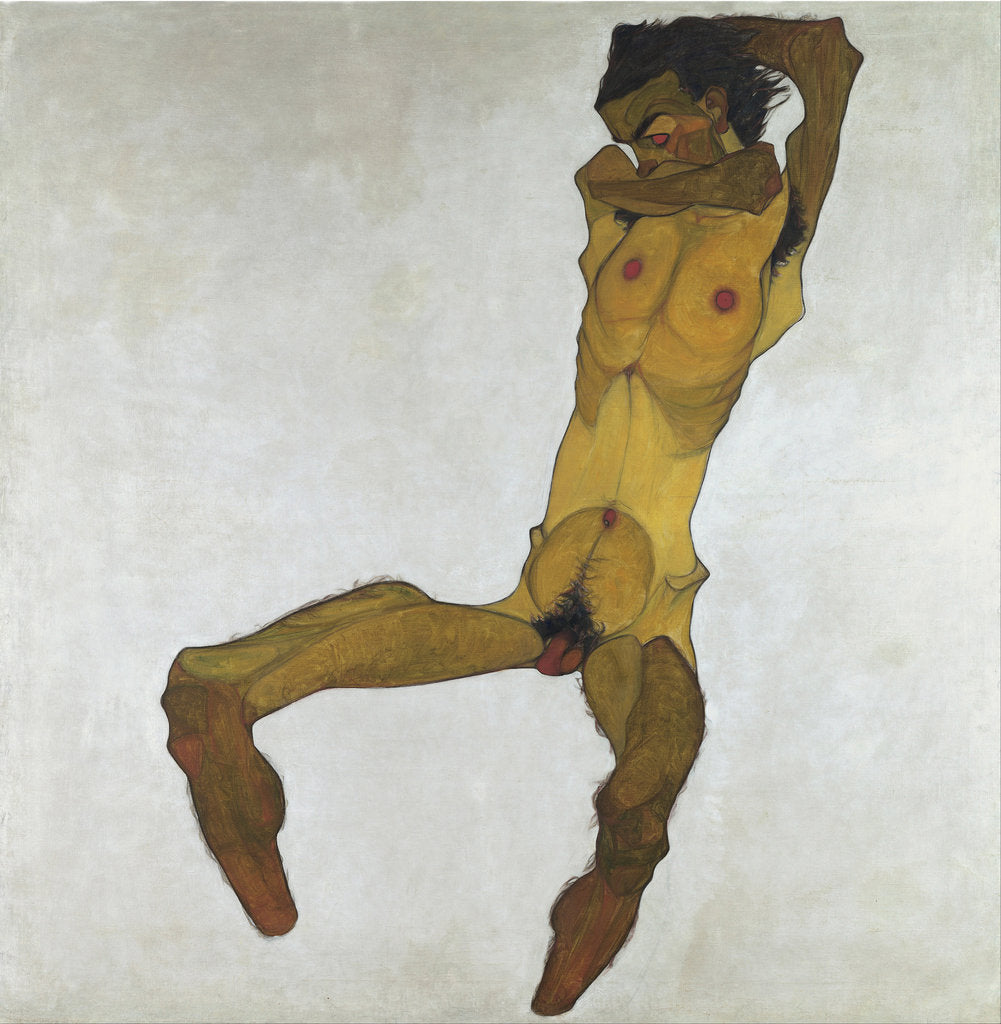 Detail of Seated Male Nude (Self-Portrait), 1910 by Egon Schiele