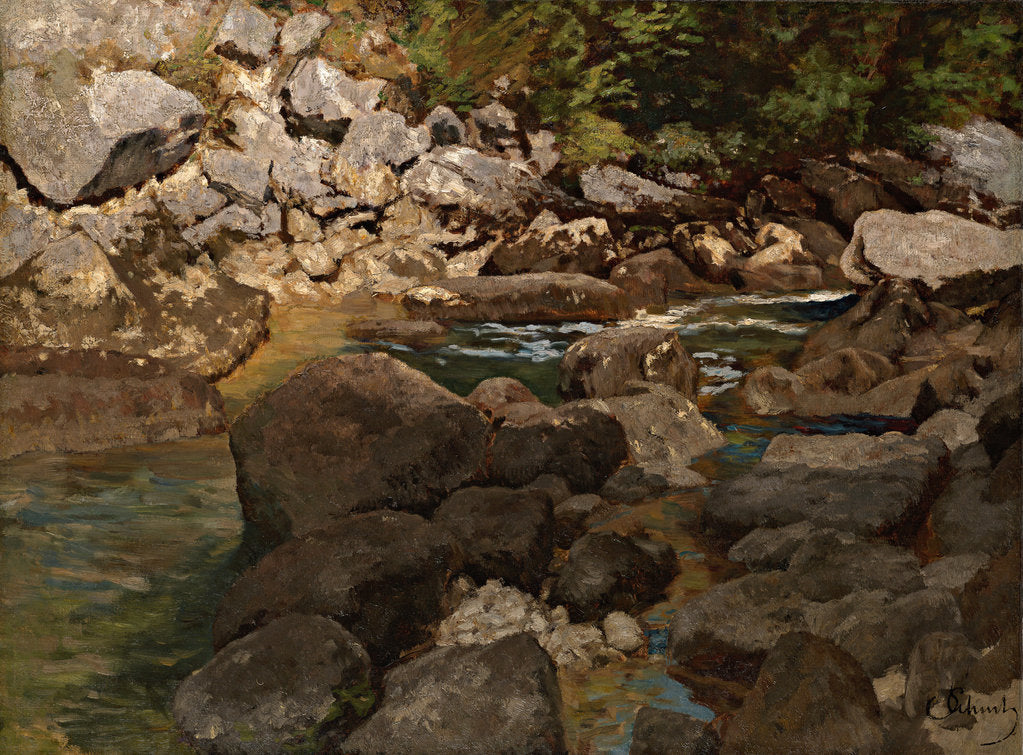 Detail of Mountain Stream with Boulders, 1888-1889 by Carl Schuch