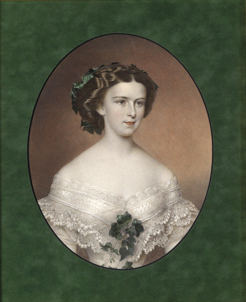 Detail of Portrait of Elisabeth of Bavaria, ca 1854 by Anonymous