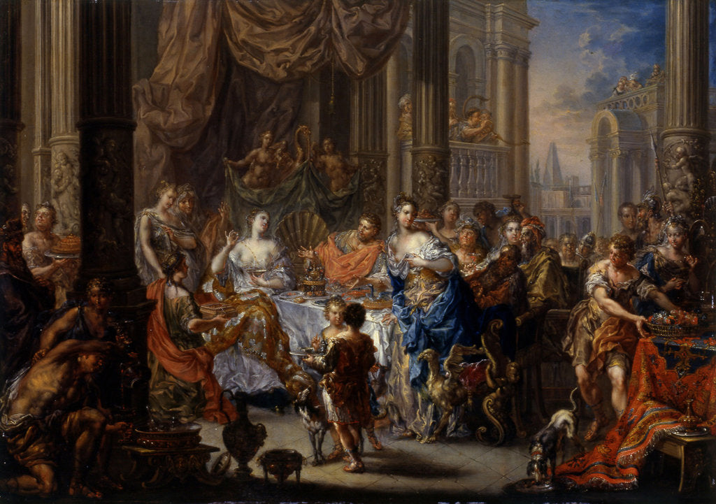 Detail of Cleopatras feast by Johann Georg Platzer